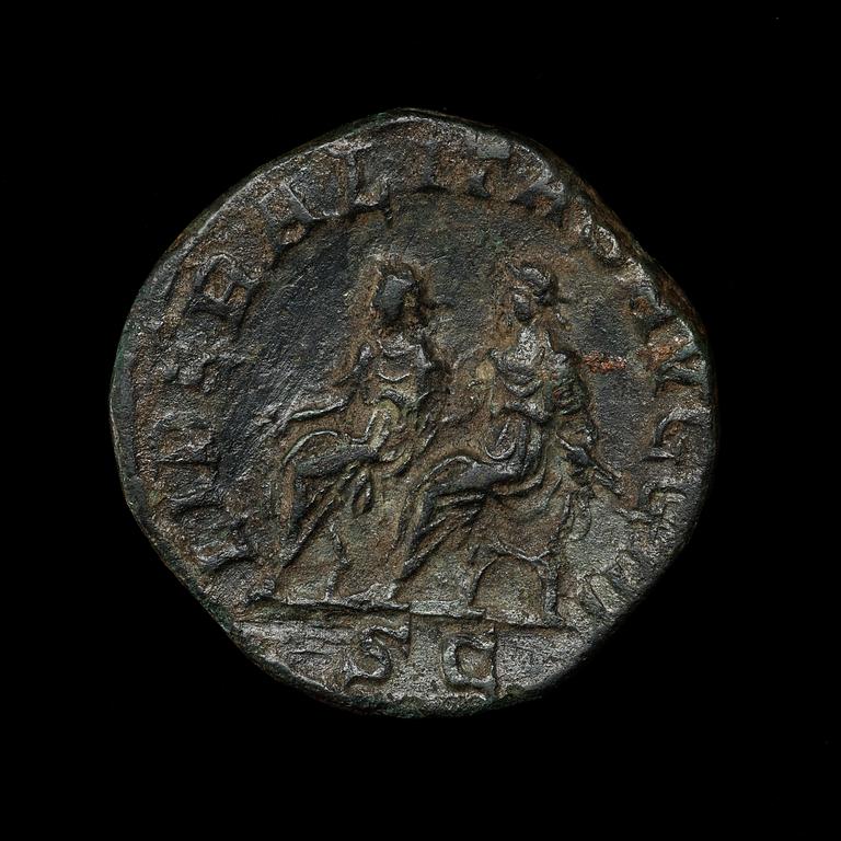 ANTIKT MYNT. Rom. Kejsardömet. Philip I  244-249. Sestertie.  Brons 18,52 g.