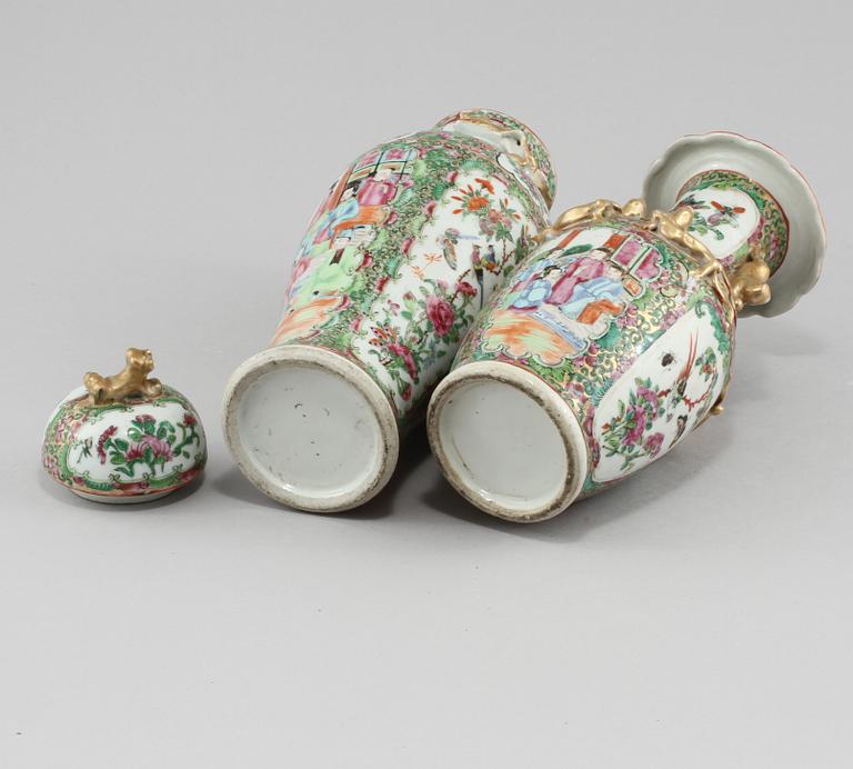 LOCKURNA samt VAS, porslin, Kanton, Kina, tidigt 1900-tal.