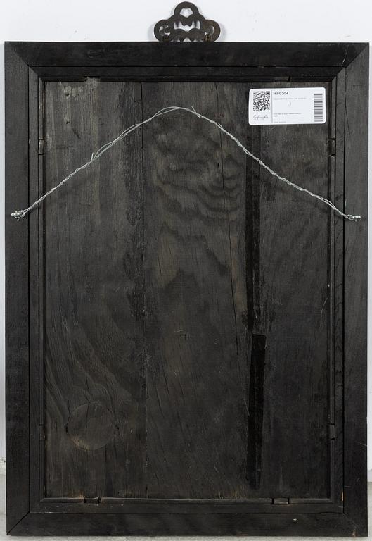 A reverse glass painting, 20th century.