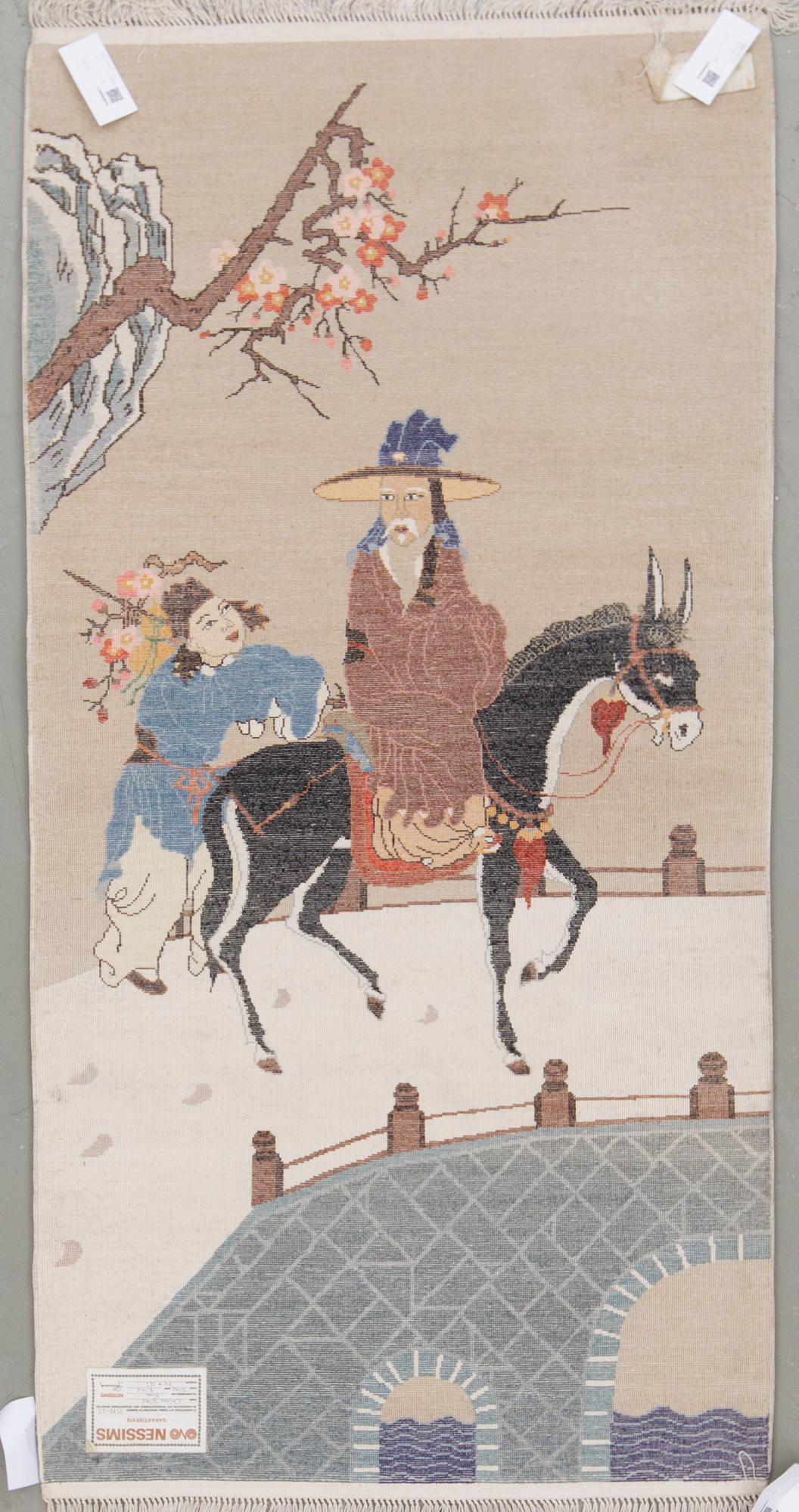 MATTA, figural, silke, Kina. Ca 152x76 cm.
