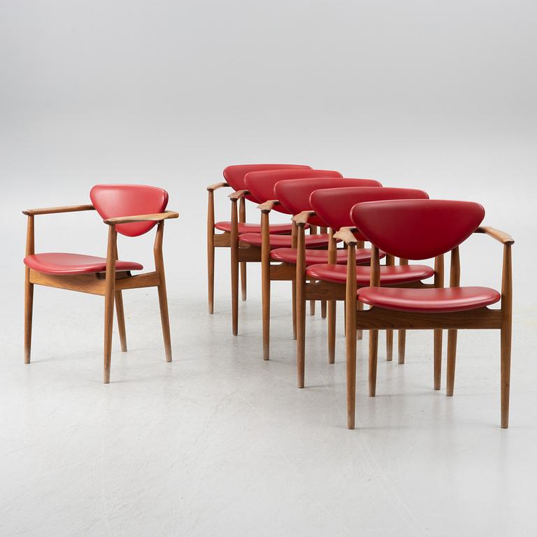 Finn Juhl, six model 109 armchairs, onecollection, House of Finn Juhl, Denmark.