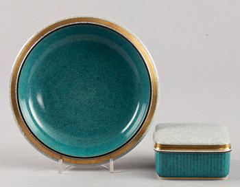 FAT och ASK MED LOCK, porslin, Royal Copenhagen, 1900-talets andra hälft.