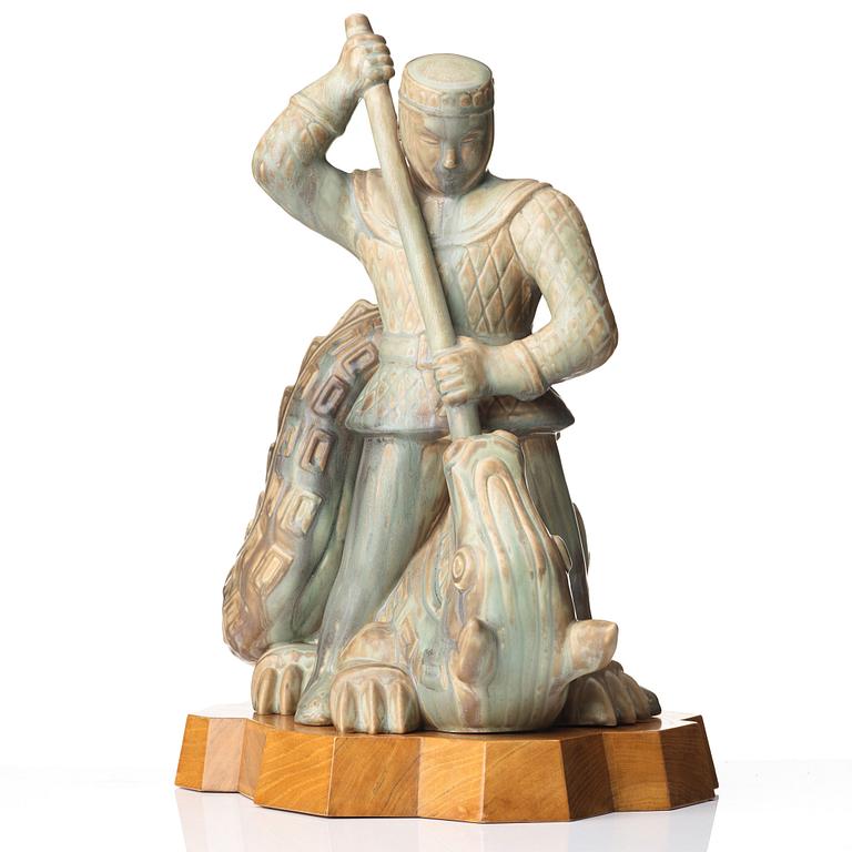 Gunnar Nylund, a unique stoneware sculpture, Rörstrand, Sweden.