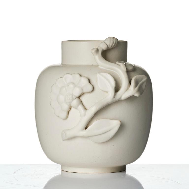 Wilhelm Kåge, a "Carrara" ceramic vase and bowl, Gustavsberg 1930s-40s.