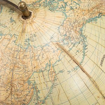 A globe by H.Keipert & ARvid Kempe, Wahlström & Widstrand, Stockholm, Sweden, 1909.