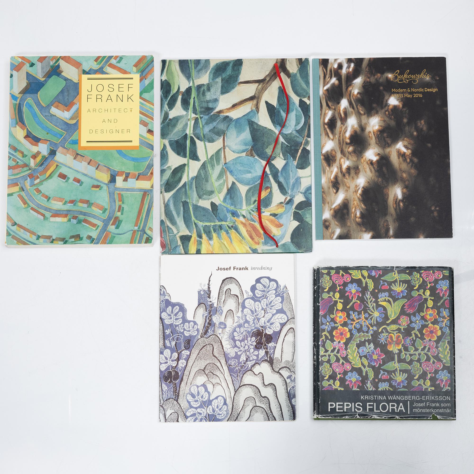 A collection of litterature and media about Estrid Ericson, Josef Frank and Firma Svenskt Tenn.