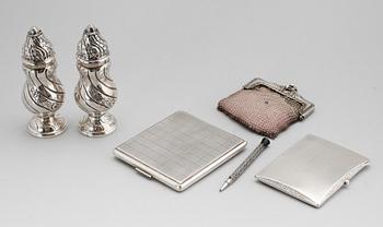 SILVERFÖREMÅL, 6 del, olika åldrar. Vikt ca 287 g.