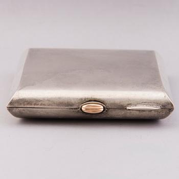 CIGARETTE CASE, silver, Auran kultaseppä, Turku 1951 and CUFFLINKS, silver, Japan late 19th century.