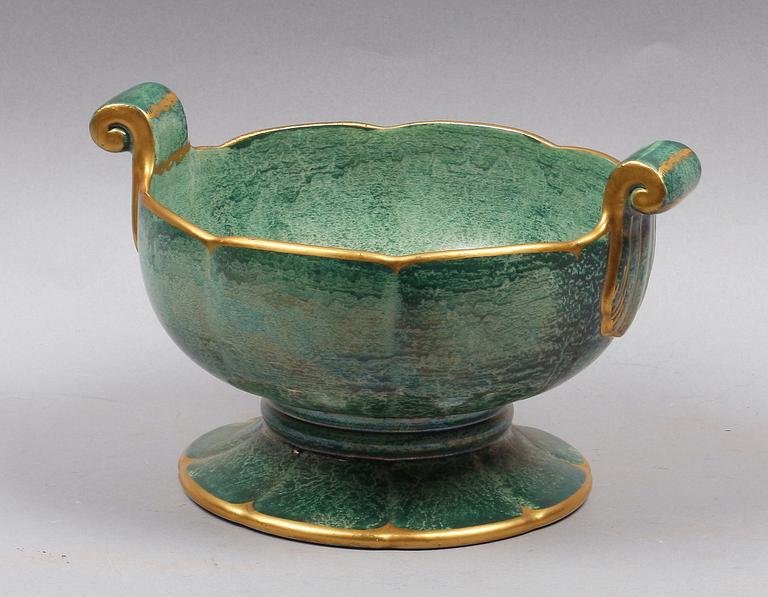 SKÅL, flintgods, Josef Ekberg, Gustavsberg. Dat 1928.