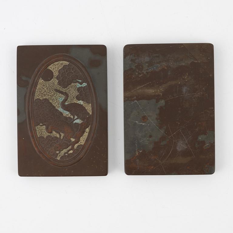 A Chinese inkstone with cover, Qingdynasty.