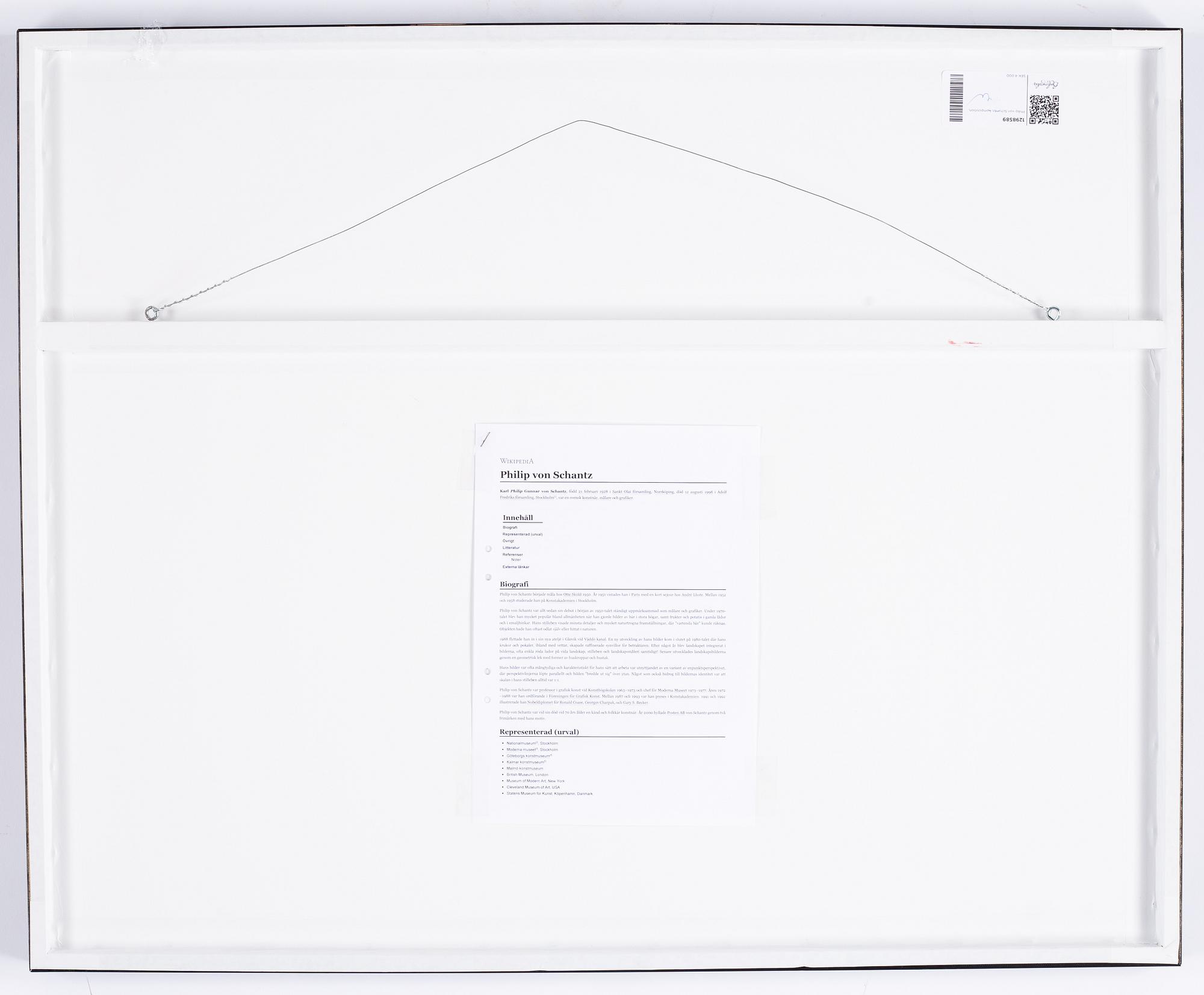 Philip von Schantz, lithograph in colours, 1992, signed arkivex.