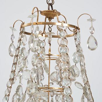 A Gustavian four-light chandelier, by O Westerberg (Stockholm circa 1769-1811), late 18th century.