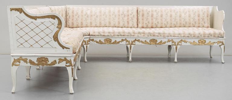 A Finnish 19th century corner sofa.