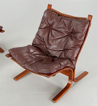 A pair of lounge chair på Ingmar Relling, model "Siesta", Westnofa, from the latter half of the 20th century.