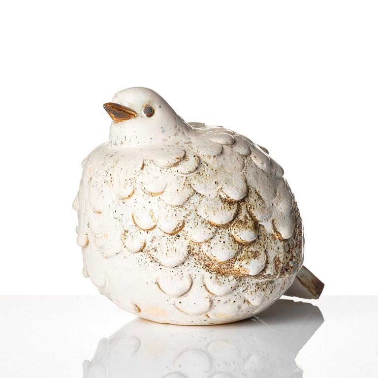Tyra Lundgren, a chamotte stoneware sculpture of a pigeon, Sweden mid 20th century.