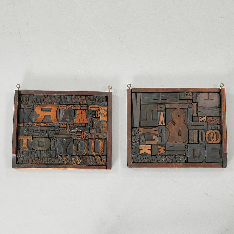 TYPER, (tryckeri) 2 st, omkring 1900-talets mitt.