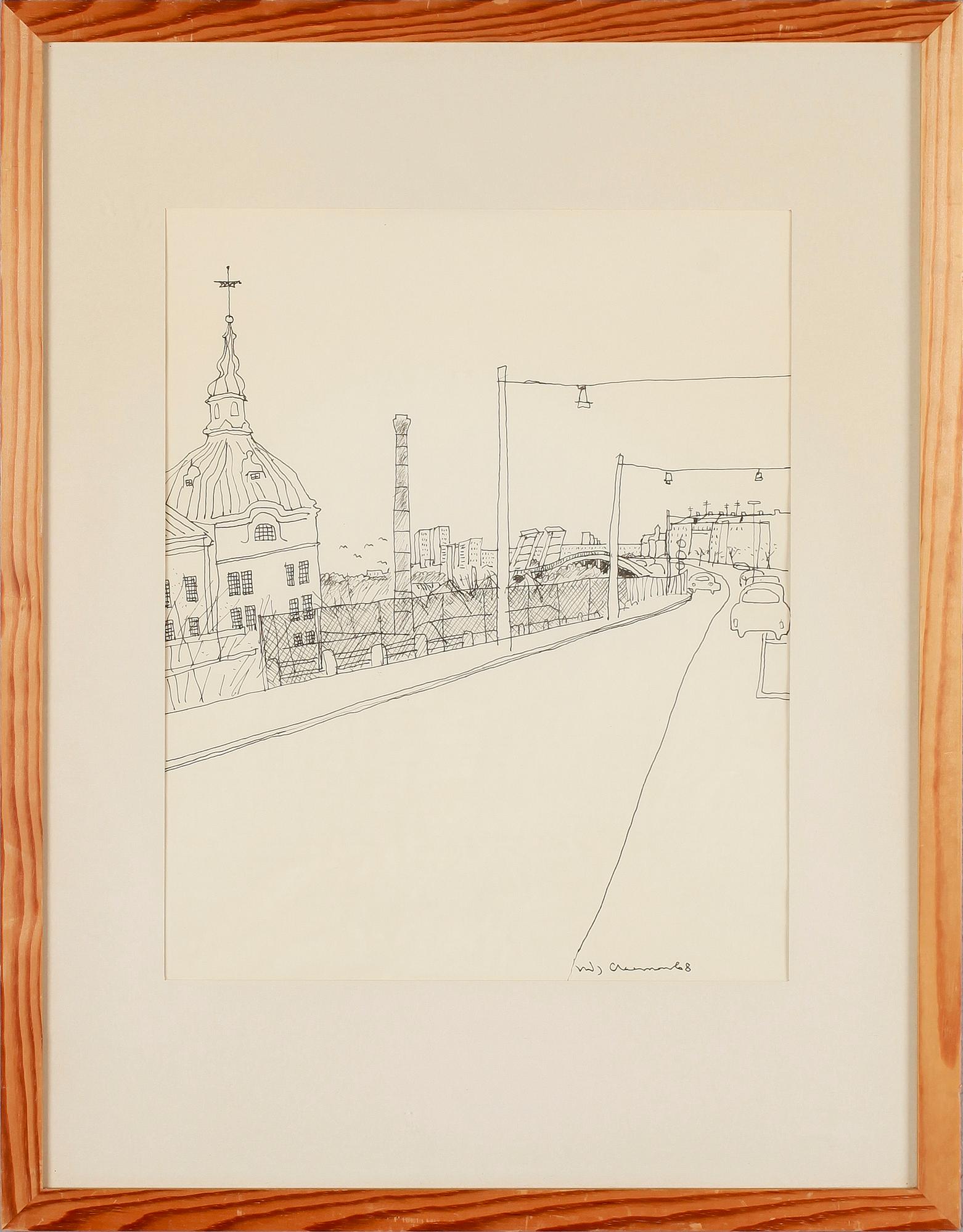 STIG CLAESSON (SLAS), tuschteckning, signerad och daterad -68.