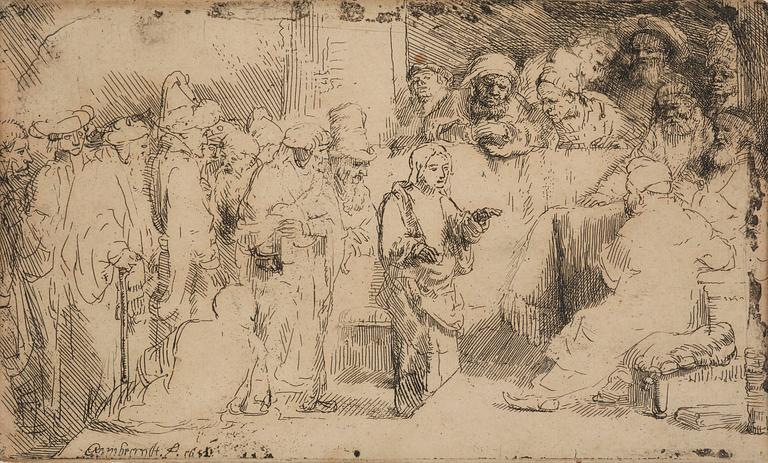 Rembrandt Harmensz van Rijn, Christ Disputing with the Doctors; a sketch.