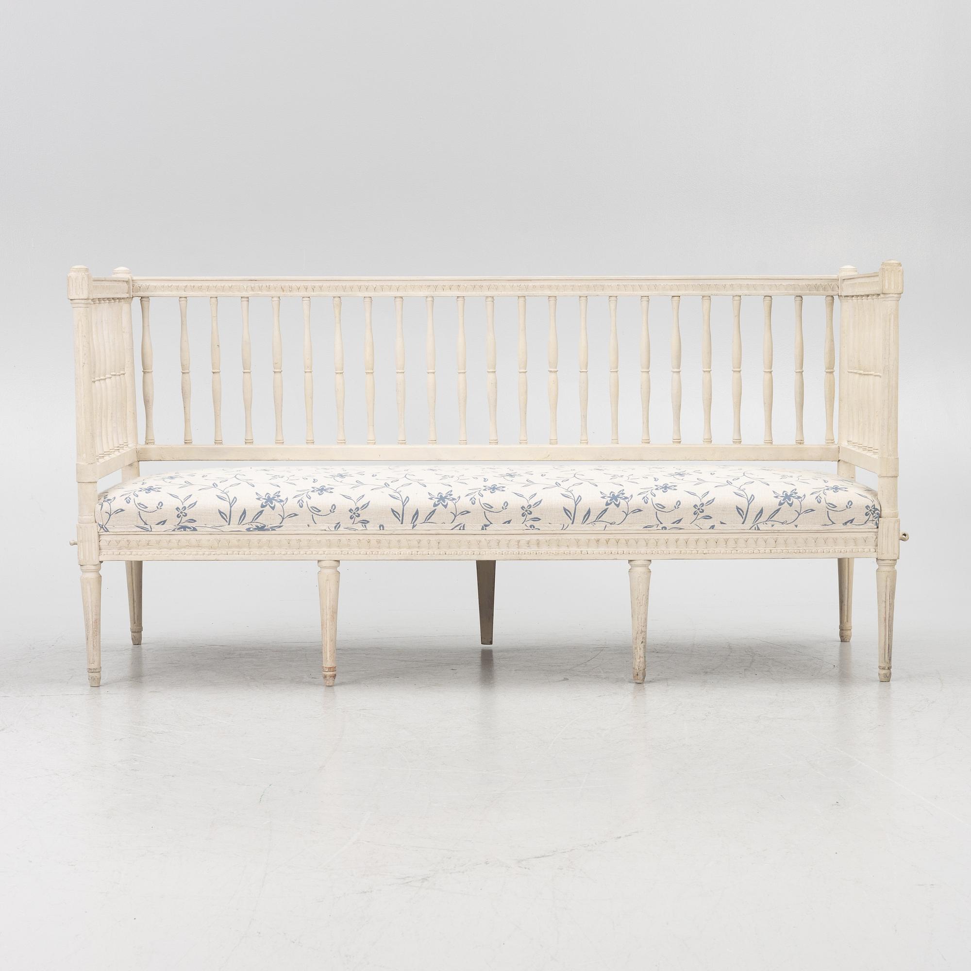 A Gustavian style painted sofa, 19th Century.