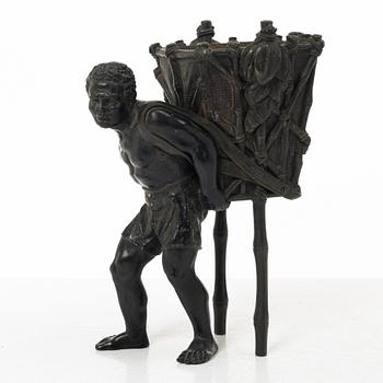 A bronze figure, late 19th Century.