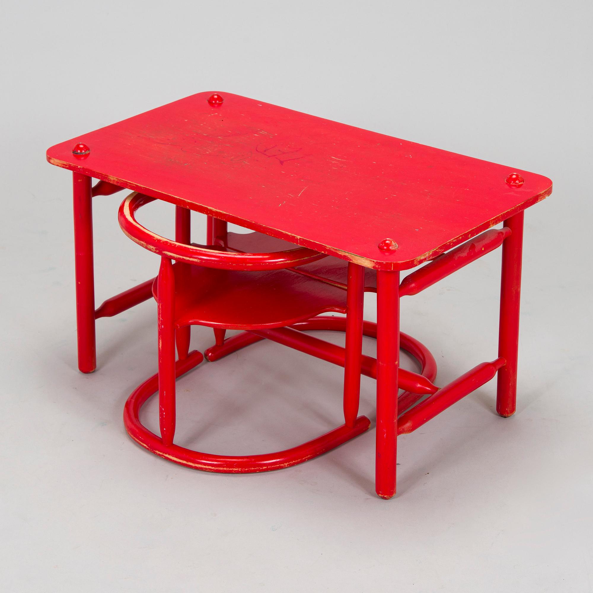 Karin Mobring, a children's beech wood furniture set, 'Anna', IKEA, Sweden,.