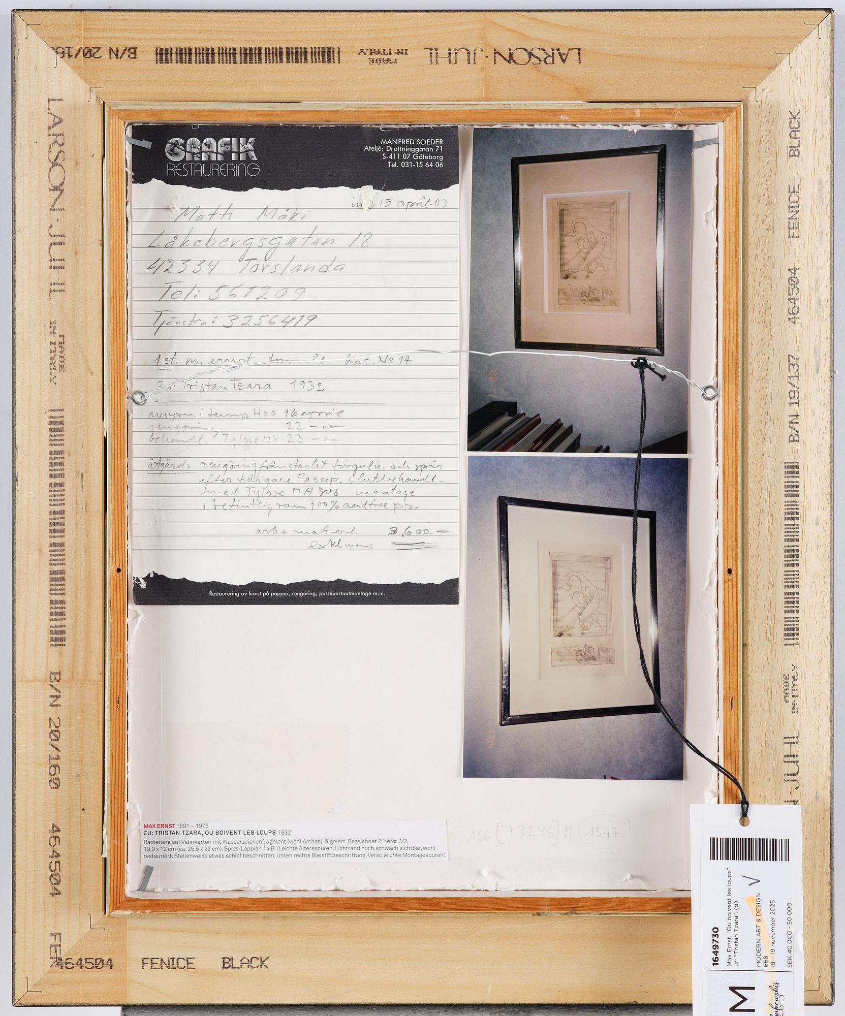 Max Ernst, "Ou boivent les loups", ur: "Tristan Tzara".