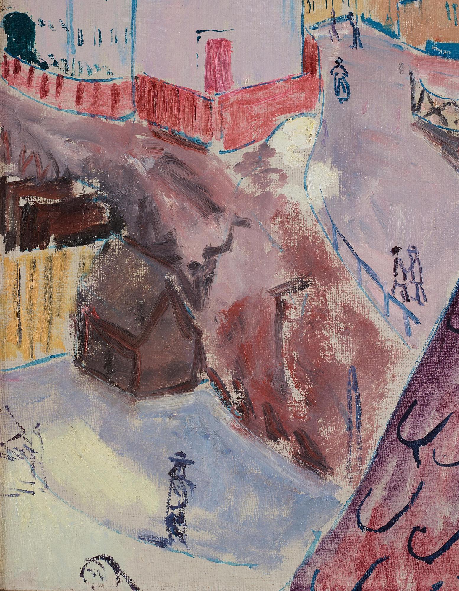 Isaac Grünewald, "Det röda taket - Glasbruksgatan, Stockholm".