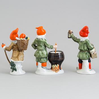 Six earthenware figurines after Jenny Nyström, late 20th century.