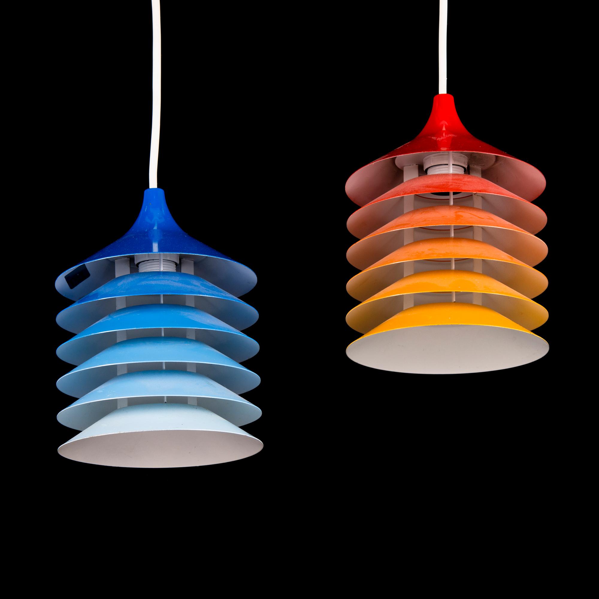 IKEA, TAKLAMPOR, 2 ST, "Duett", modellen formgiven av Bent Boysen för Ikea 1983.