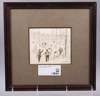 WIBERG, HARALD, 2 st, tuschteckningar.