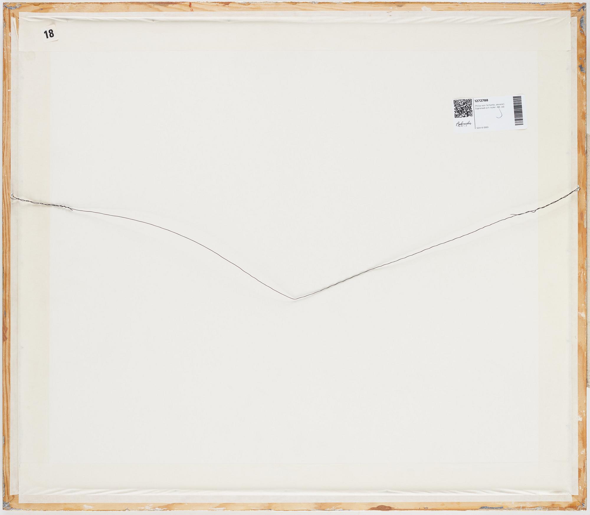 Philip von Schantz, water colour. Signed and dated -88.