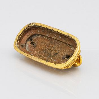Tron med moongose, förgylld brons. Tibeto-kinesisk, 1800-tal.