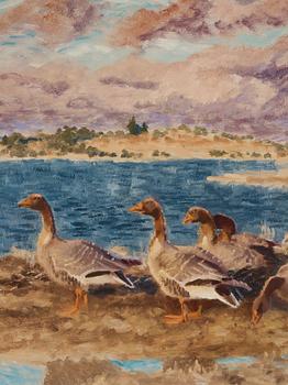 Bruno Liljefors, Resting geese.