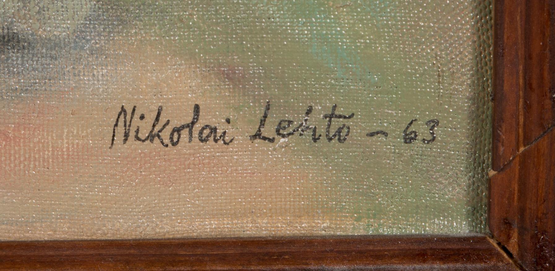 Nikolai Lehto, olja på duk, signerad och daterad -63.