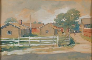 HUGO BACKMANSSON, watercolour, signed and dated Säkylä 1934.