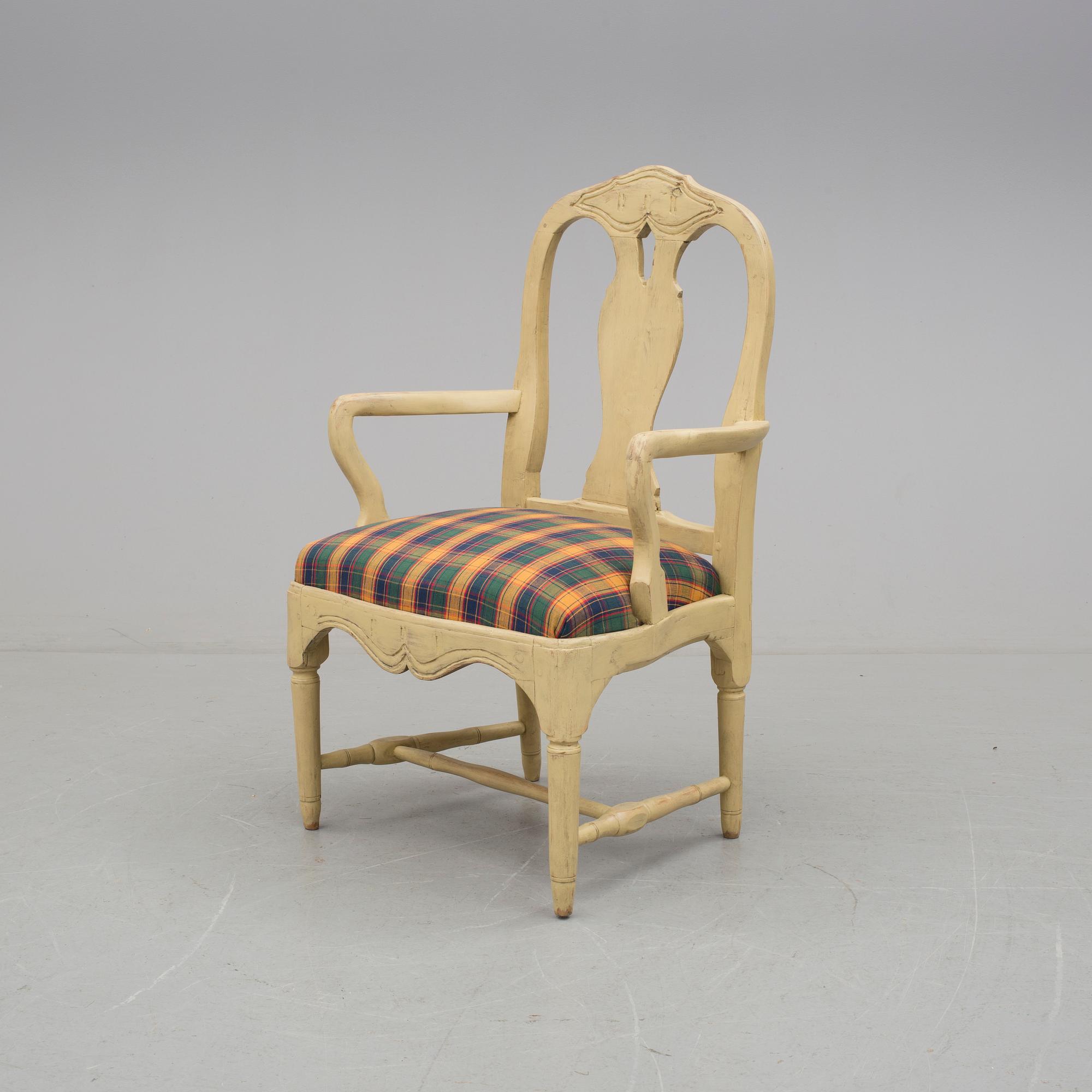 KARMSTOL, rokoko, 1700-talets andra hälft.