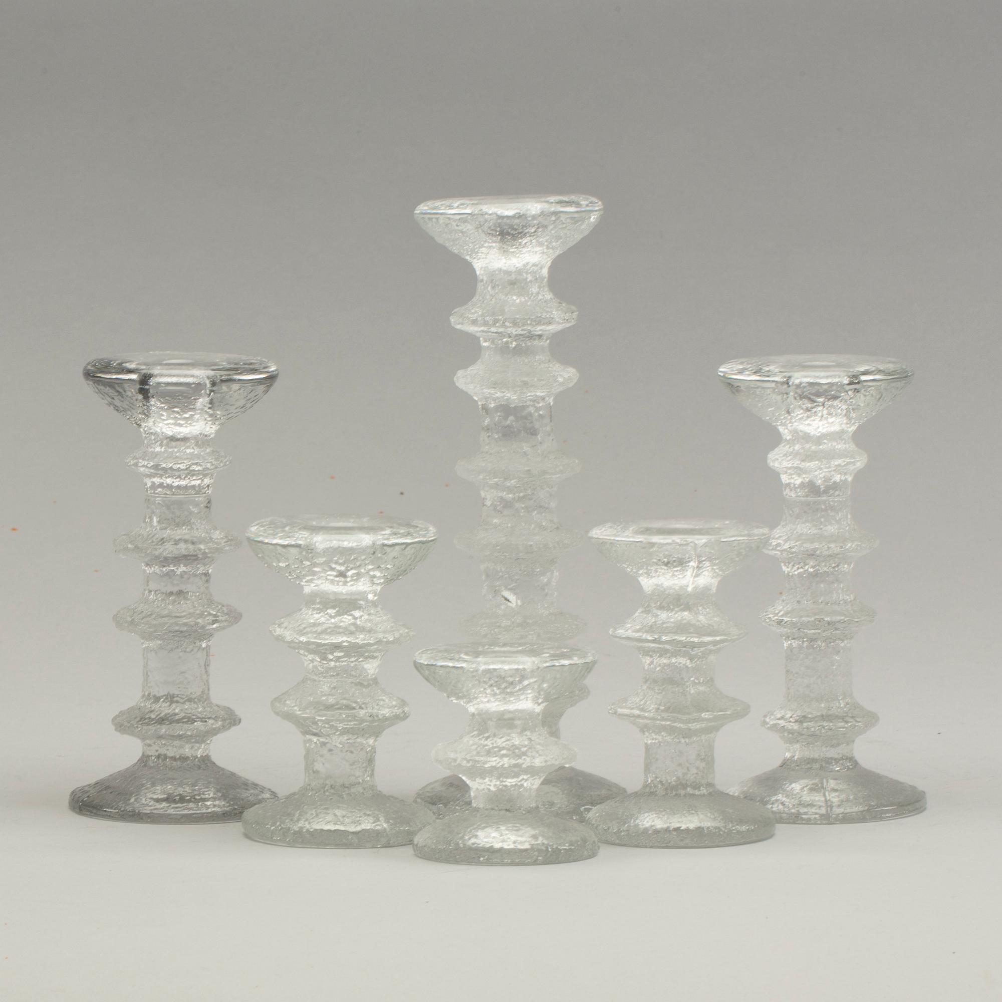 LJUSSTAKAR, 6 st, Timo Sarpaneva, Iittala "Festivo", 1900-talets andra hälft.
