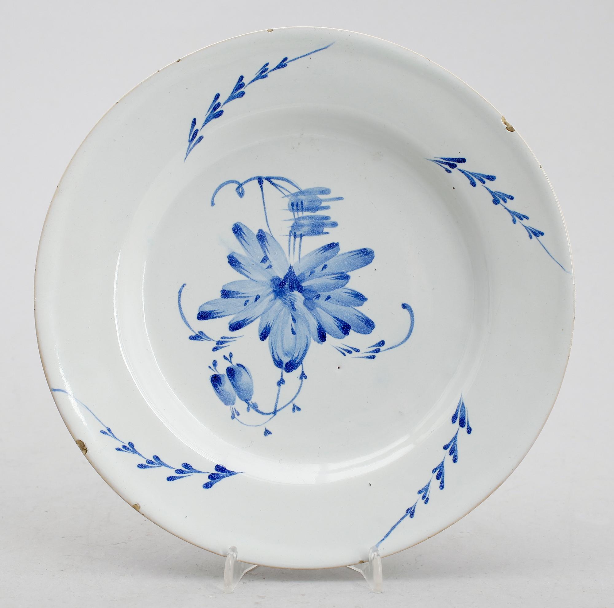 TALLRIK, fajans, 1800-/1900-tal.