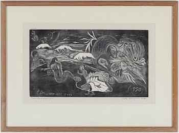 Paul Gauguin · PAUL GAUGUIN (FRANKRIKE), POSTUMT TRYCK, Träsnitt, 1893/94 (1921),signerad Pola Gauguin imp. Paul Gauguin fait.