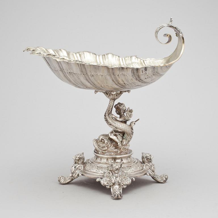 UPPSATSSKÅL, silver, möjligen Tyskland, 1800-tal. Vikt ca1064g.