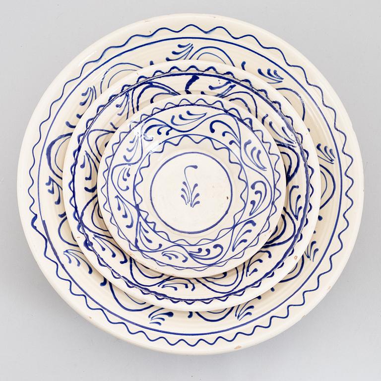 Three faience bowls, early 20th century.