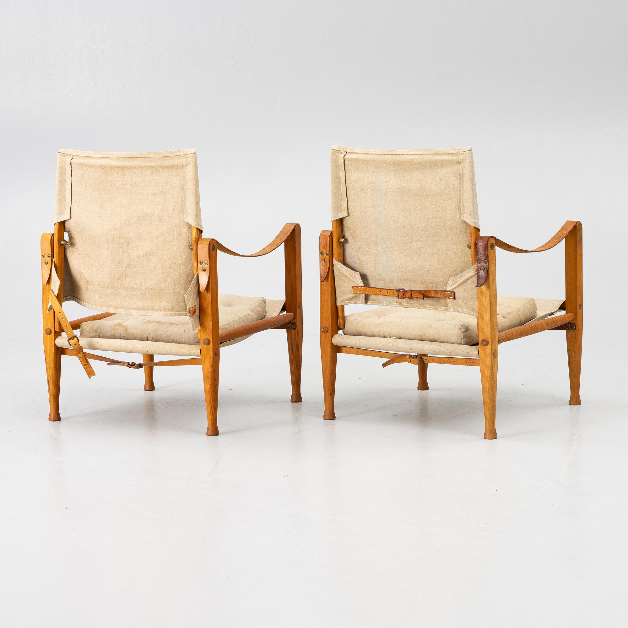Kaare Klint, a pair of 'Safari Chair', Rud. Rasmussens Snedkerier, Denmark.