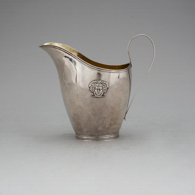 GRÄDDKANNA, silver, empire, Johan Petter Grönwall, Stockholm 1814. Vikt ca 193 g.