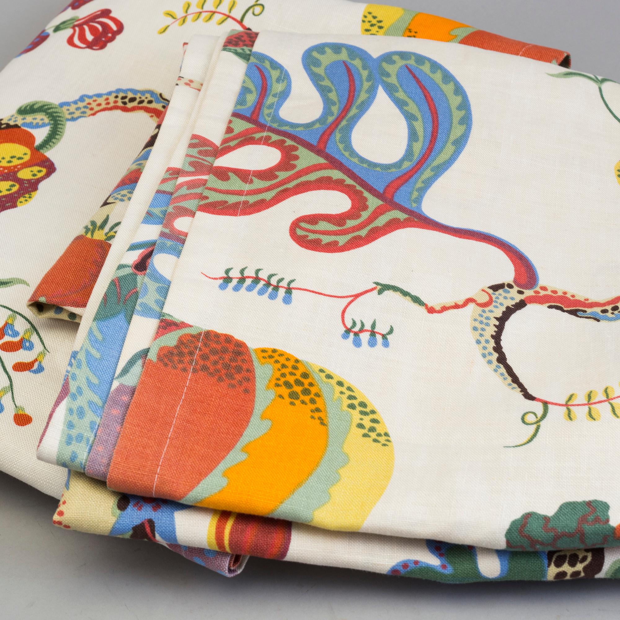 A pair of 'Vegetable Tree' linnen curtains from Svenskt Tenn.