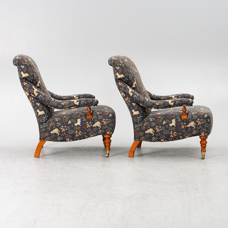 Armchairs, a pair, model no. 3591, purchased from Svenskt Tenn.