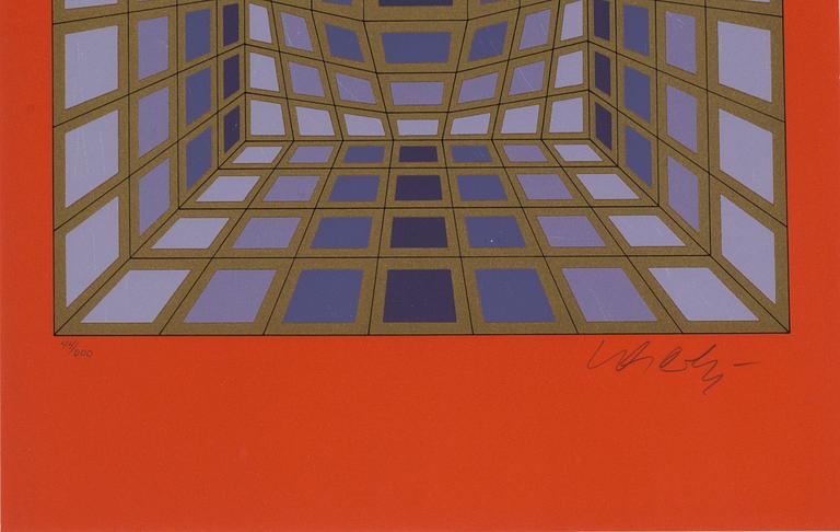 VICTOR VASARELY, serigraphy, signed and numbered 44/200.