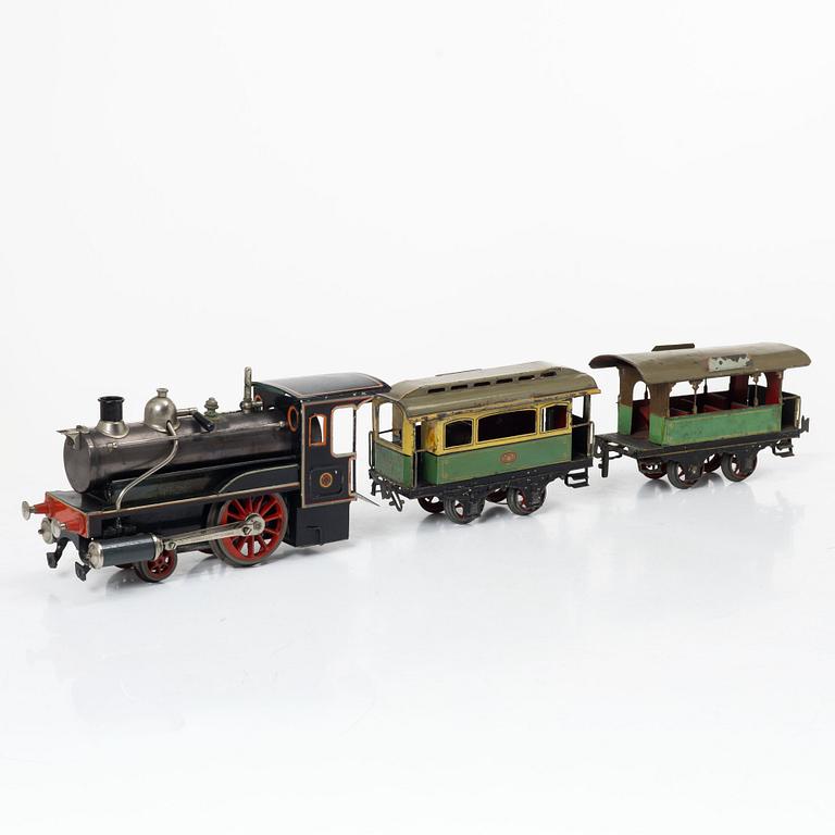Carette, locomotive with two carriages, scale 1, Germany, before 1917.