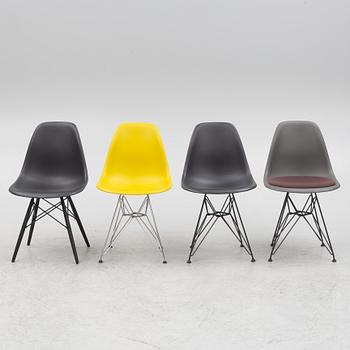 Charles & Ray Eames, a set of four 'Plastic Chairs', Vitra 2012-2013.
