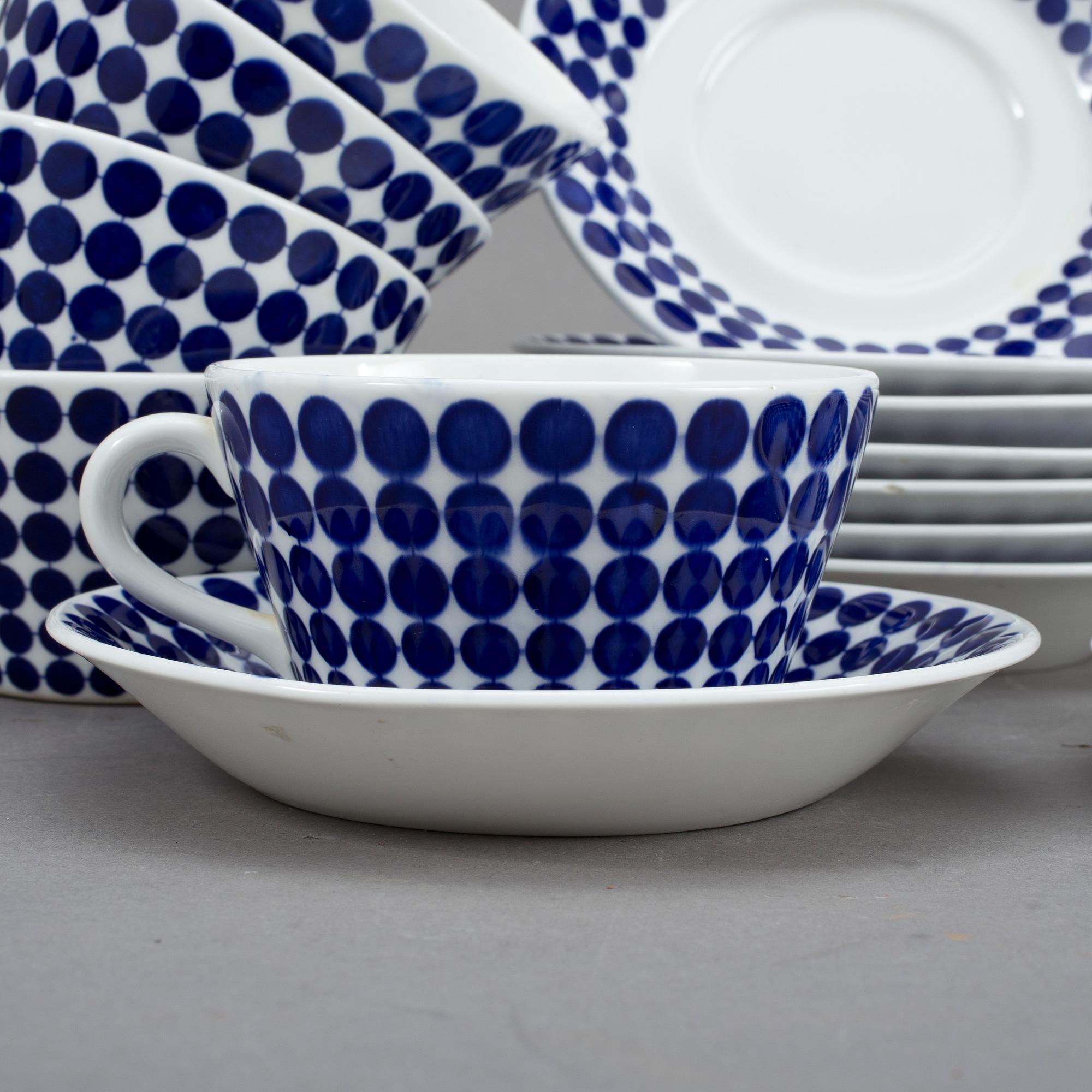 TE-samt KAFFESERVIS, 11 + 1+2, "Adam", Stig Lindberg, Gustavsberg, 1960-tal.