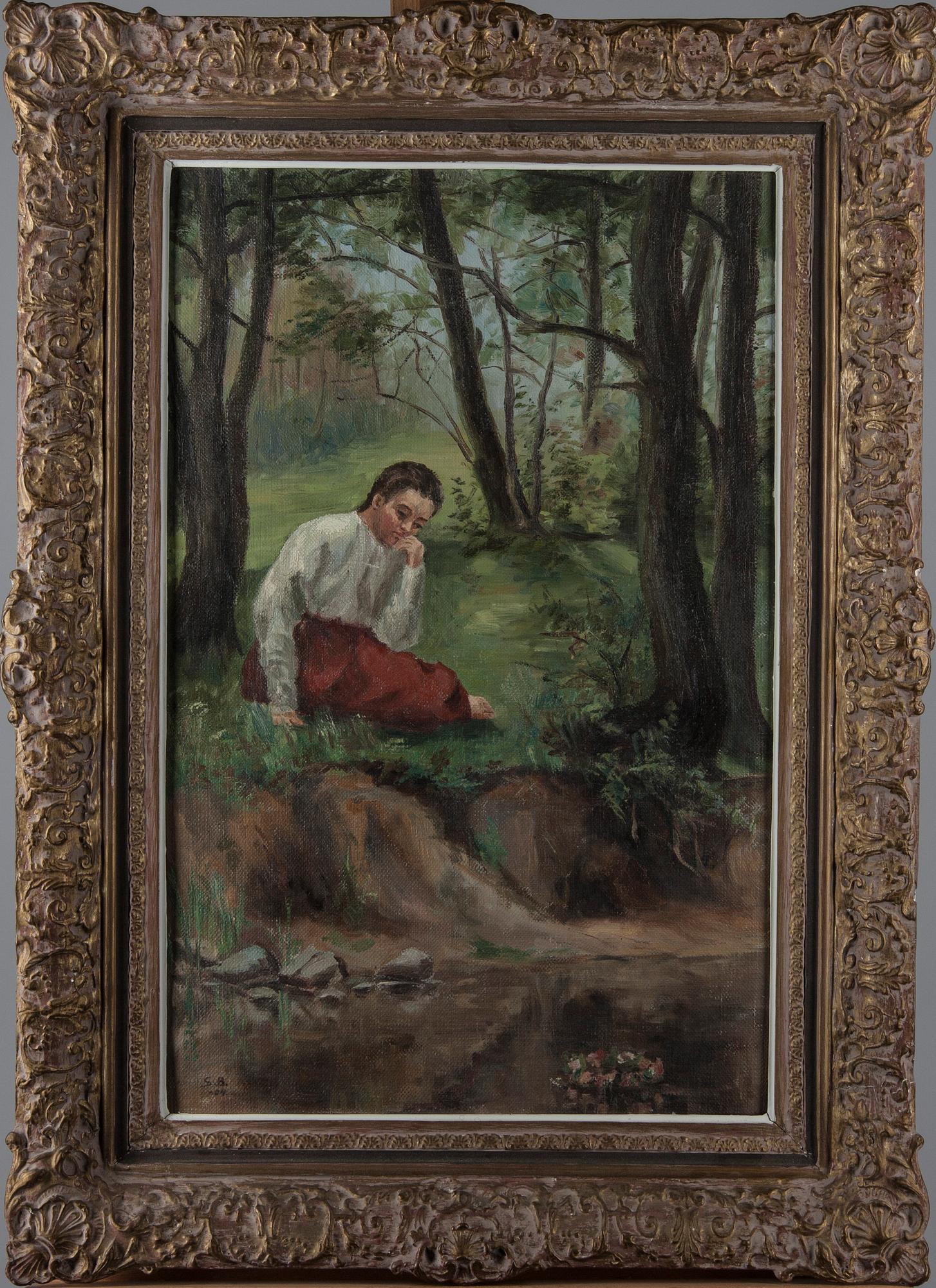 OKÄND KONSTNÄR, olja på duk uppfodrad på skiva, signerad S.B och daterad -04.